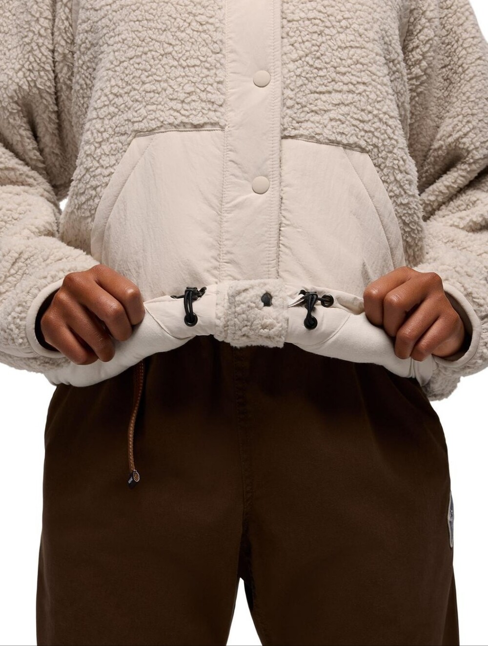 prAna Encinitas Fleece Jacket In Almond - Picture 6 of 8